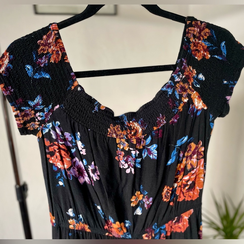 Xhilaration Black Floral Jumpsuit - Picture 3 of 5